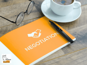 document with negotiations on table with coffee